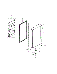Freezer Door L parts for Samsung Refrigerator RF24J9960S4/AA-01 from AppliancePartsPros.com