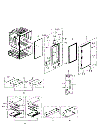Right Door parts for Samsung Refrigerator RF30HDEDTSR/AA-08 from AppliancePartsPros.com