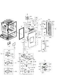Left Door parts for Samsung Refrigerator RF30HDEDTSR/AA-08 from AppliancePartsPros.com