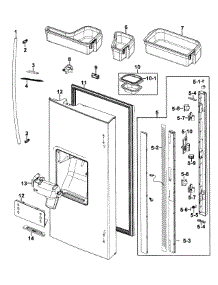Refrigerator Door-L parts for Samsung Refrigerator RF267AERS/XAA-01 from AppliancePartsPros.com