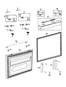 Freezer Door parts for Samsung Refrigerator RF267AERS/XAA-01 from AppliancePartsPros.com