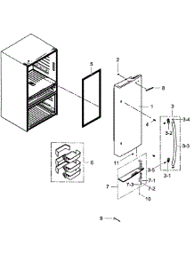 Right Door parts for Samsung Refrigerator RF31FMEDBSR/AA-01 from AppliancePartsPros.com