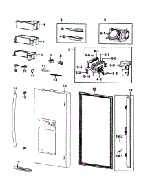 Refrigerator Door L parts for Samsung Refrigerator RF4287HAPN/XAA-01 from AppliancePartsPros.com