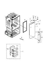 Right Door parts for Samsung Refrigerator RF260BEAESP/AA-01 from AppliancePartsPros.com