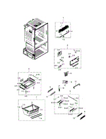 Freezer parts for Samsung Refrigerator RF23HCEDBWW/AA-02 from AppliancePartsPros.com