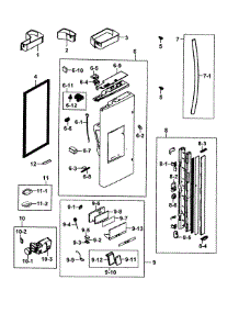 Refrigerator Door L parts for Samsung Refrigerator RF25HMEDBWW/AA-00 from AppliancePartsPros.com