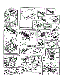 Refrigerator parts for Samsung Refrigerator RF25HMEDBWW/AA-00 from AppliancePartsPros.com