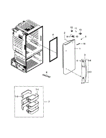 Right Door parts for Samsung Refrigerator RF261BEAESR/AA-01 from AppliancePartsPros.com
