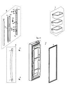 Left Door parts for Samsung Refrigerator RF263AEBP/XAA-00 from AppliancePartsPros.com