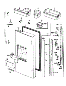 Left Door parts for Samsung Refrigerator RF267AEWP/XAA-00 from AppliancePartsPros.com