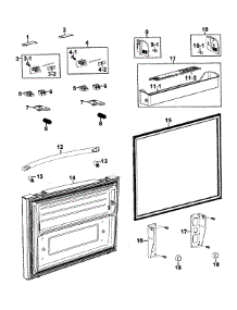 Freezer Door parts for Samsung Refrigerator RF267AEWP/XAA-00 from AppliancePartsPros.com