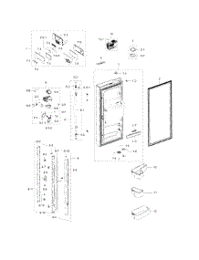 Refrigerator Door L parts for Samsung Refrigerator RFG238AARS/XAA-02 from AppliancePartsPros.com