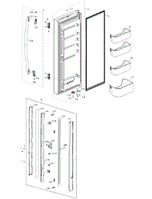 Refrig L Door parts for Samsung Refrigerator RF217ACPN/XAA-00 from AppliancePartsPros.com