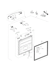 Freezer Door parts for Samsung Refrigerator RF18HFENBWW/AA-00 from AppliancePartsPros.com