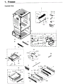 Freezer parts for Samsung Refrigerator RF263BEAESR/AA-03 from AppliancePartsPros.com
