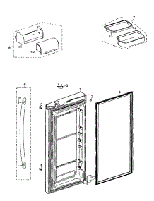 Right Door parts for Samsung Refrigerator RF267AZWP/XAA-00 from AppliancePartsPros.com