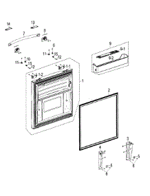 Freezer Door parts for Samsung Refrigerator RF268ACBP/XAA-00 from AppliancePartsPros.com