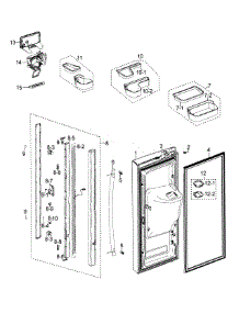 Left Door parts for Samsung Refrigerator RF268ACBP/XAA-00 from AppliancePartsPros.com