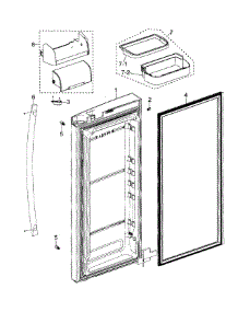 Right Door parts for Samsung Refrigerator RF268ACBP/XAA-00 from AppliancePartsPros.com