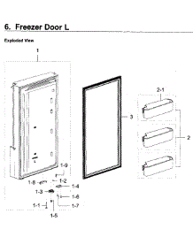 Freezer Door L parts for Samsung Refrigerator RF22K9381SG/AA-01 from AppliancePartsPros.com
