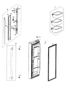 Left Door parts for Samsung Refrigerator RF263AEWP/XAA-00 from AppliancePartsPros.com