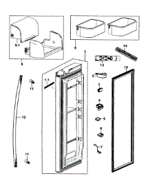 Fridge Door parts for Samsung Refrigerator RF268ACPN/XAA-01 from AppliancePartsPros.com