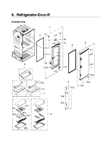 Fridge Door R parts for Samsung Refrigerator RF22KREDBSG/AA-00 from AppliancePartsPros.com