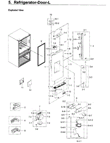 Fridge Door L parts for Samsung Refrigerator RF22KREDBSG/AA-01 from AppliancePartsPros.com