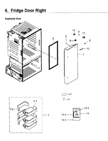 Fridge Door R parts for Samsung Refrigerator RF263BEAESR/AA-02 from AppliancePartsPros.com
