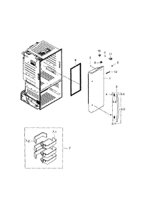 Right Door parts for Samsung Refrigerator RF221NCTAWW/AA-01 from AppliancePartsPros.com