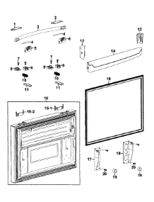 Freezer Door parts for Samsung Refrigerator RFG237AARS/XAA-00 from AppliancePartsPros.com