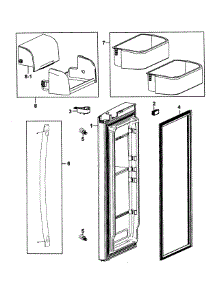 Door Right parts for Samsung Refrigerator RF263AERS/XAA-00 from AppliancePartsPros.com