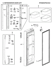 Left Door parts for Samsung Refrigerator RF266ADPN/XAA-00 from AppliancePartsPros.com