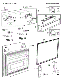 Freezer Door parts for Samsung Refrigerator RF266ADPN/XAA-00 from AppliancePartsPros.com