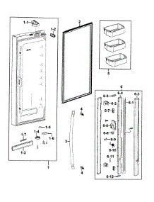 Refrigerator Door L parts for Samsung Refrigerator RFG293HARS/XAA-01 from AppliancePartsPros.com