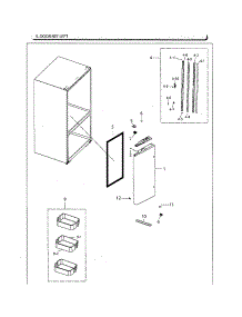 Left Door parts for Samsung Refrigerator RF220NCTAWW/AA-02 from AppliancePartsPros.com