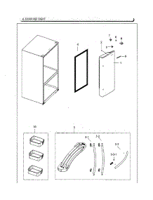 Right Door parts for Samsung Refrigerator RF220NCTAWW/AA-02 from AppliancePartsPros.com