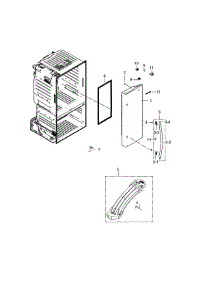 Right Fridge Door parts for Samsung Refrigerator RF220NCTASP/AA-00 from AppliancePartsPros.com