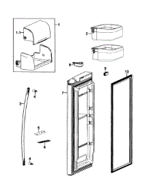 Refrigerator Door-R parts for Samsung Refrigerator RF267AERS/XAA-00 from AppliancePartsPros.com