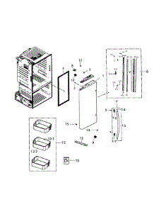 Left Door parts for Samsung Refrigerator RF221NCTABC/AA-01 from AppliancePartsPros.com