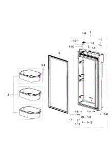 Fridge Door R parts for Samsung Refrigerator RF23J9011SR/AA-05 from AppliancePartsPros.com