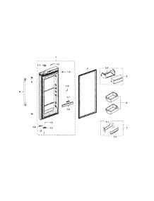 Fridge Door R parts for Samsung Refrigerator RFG237AAWP/XAA-05 from AppliancePartsPros.com