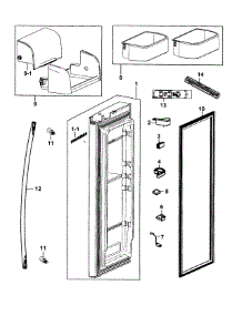 Fridge Door R parts for Samsung Refrigerator RF268ACRS/XAA-00 from AppliancePartsPros.com