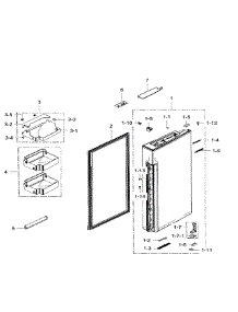 Fridge Door Right parts for Samsung Refrigerator RF34H9960S4/AA-03 from AppliancePartsPros.com