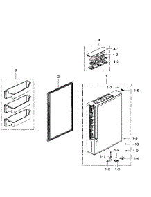 Freezer Door Right parts for Samsung Refrigerator RF34H9960S4/AA-03 from AppliancePartsPros.com