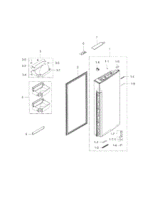 Fridge Door R parts for Samsung Refrigerator RF34H9950S4/AA-01 from AppliancePartsPros.com