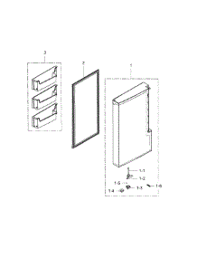 Freezer Door Left parts for Samsung Refrigerator RF34H9950S4/AA-00 from AppliancePartsPros.com