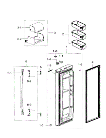 Right Door parts for Samsung Refrigerator RF267ACBP/XAA-00 from AppliancePartsPros.com