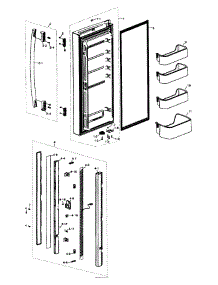 Frig Door Left parts for Samsung Refrigerator RF217ABWP/XAA-00 from AppliancePartsPros.com