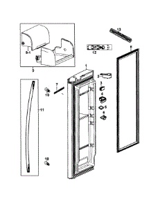Door Right parts for Samsung Refrigerator RF266AEPN/XAA-00 from AppliancePartsPros.com
